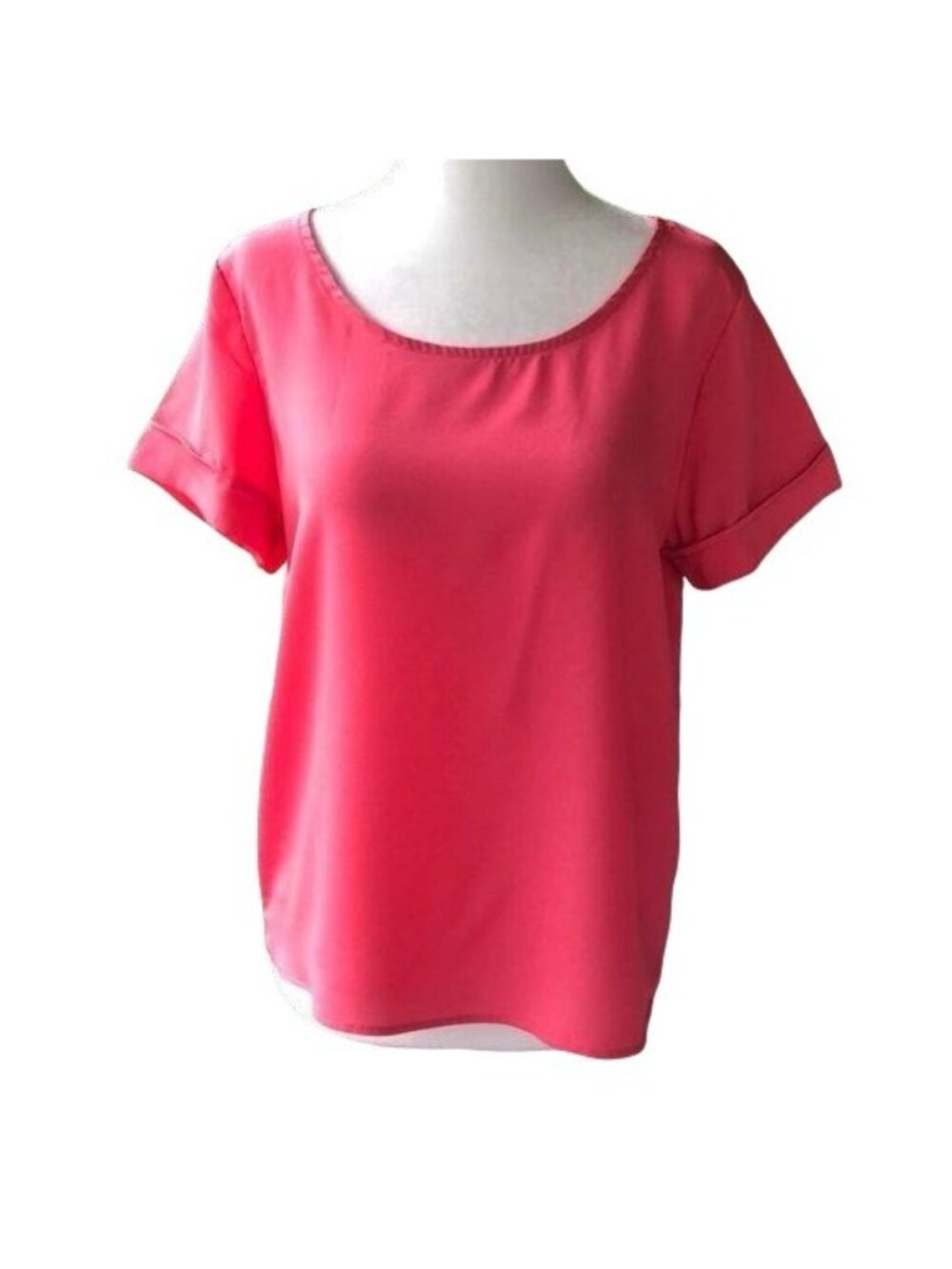 Paper Crane Women's Pink Short Sleeve Top With Strappy Back Detail Size L